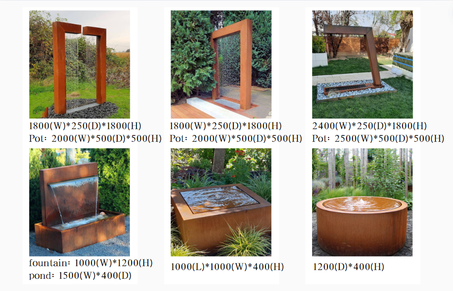 corten steel, corten steel water feature, corten steel water fountain